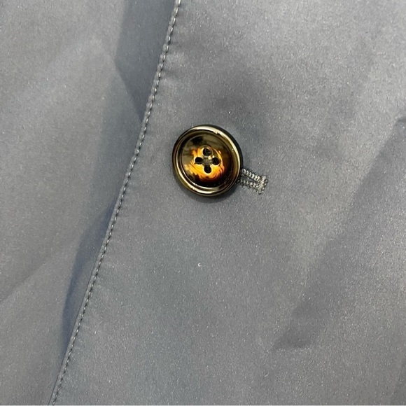 Murano Medium Blue Purple Solid Reversible Trench Coat Lightweight Jacket Button - Picture 12 of 14